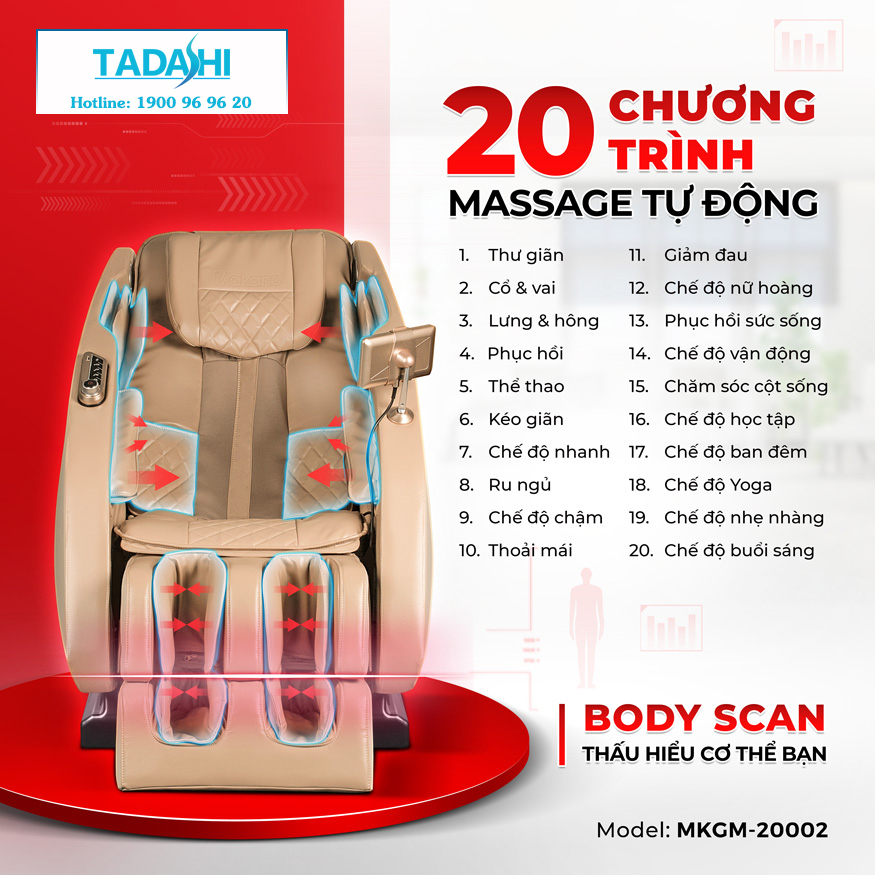 Ghế massage cao cấp TADASHI MKGM-20002T